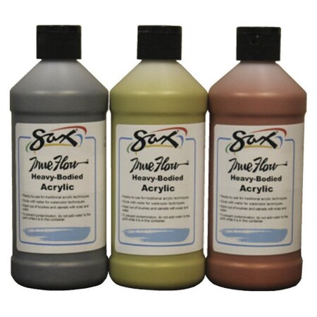 Sax True Flow Heavy Body Acrylic Paints, Assorted Metallic Colors, Pint, 3 PK 59003